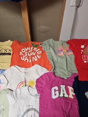 GAP, Guess, Carters ,cat&jack Toddler Girls Short Sleeve Tees /T Shirts 10 Pack